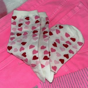 Kate Spade ♠️ Heart Socks Pink Red